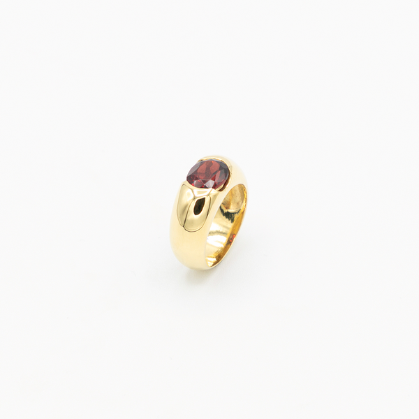 Vintage Granat Ring - Gelbgold