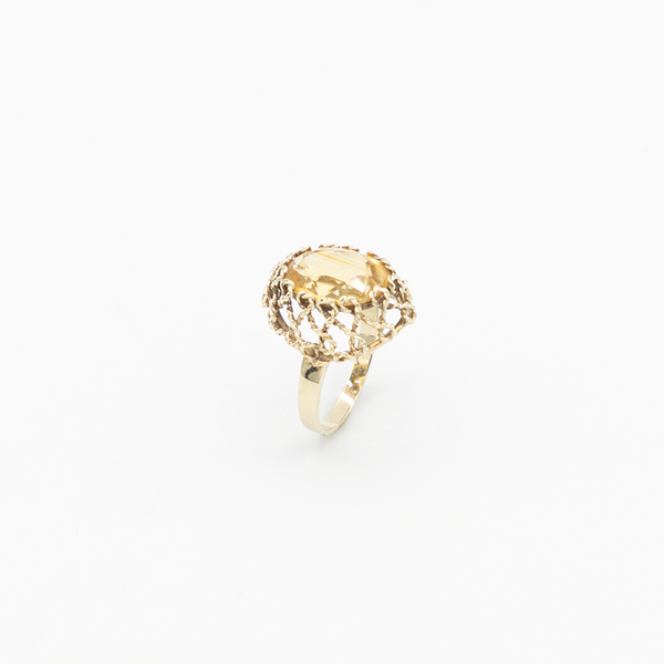 Vintage Citrin Ring - Gelbgold