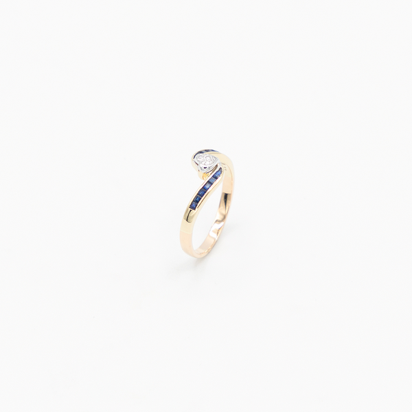 Vintage Heartshaped Diamond Ring - Gelbgold