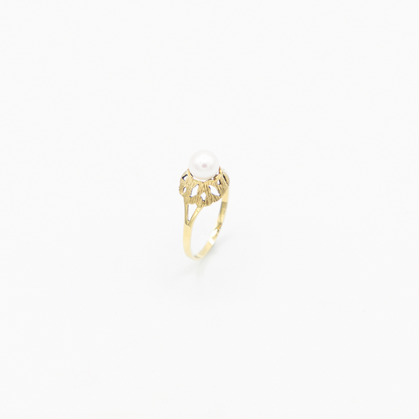 Vintage Pearl Gold Ring - Gelbgold