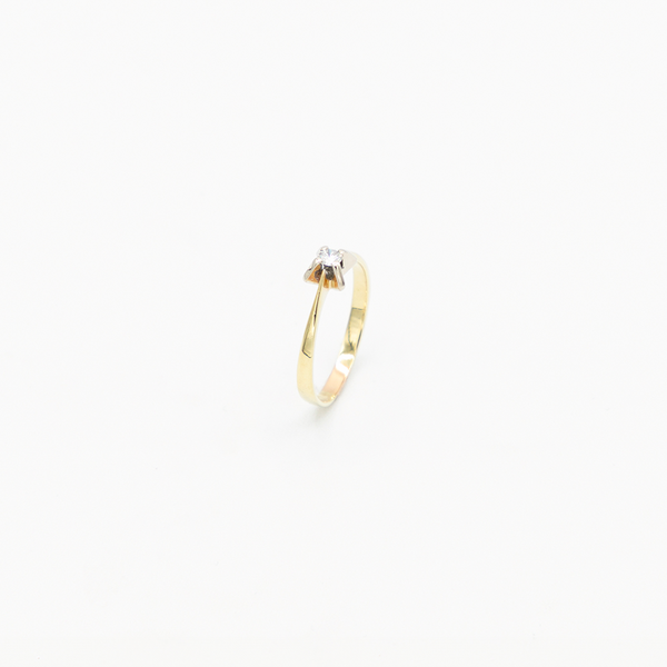 Vintage One Diamond Ring - Bicolor