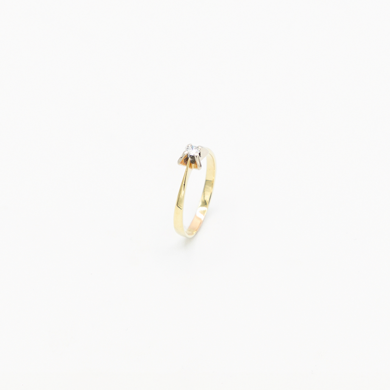 Vintage One Diamond Ring - Bicolor