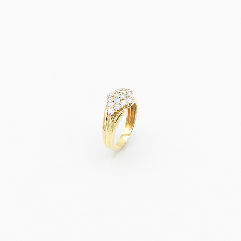 Vintage Diamond Trapezoid Ring - Gelbgold