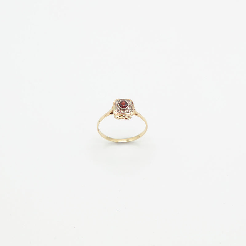 Vintage Granat Gold Ring - Gelbgold