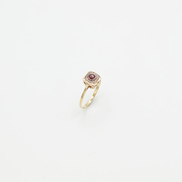 Vintage Granat Gold Ring - Gelbgold