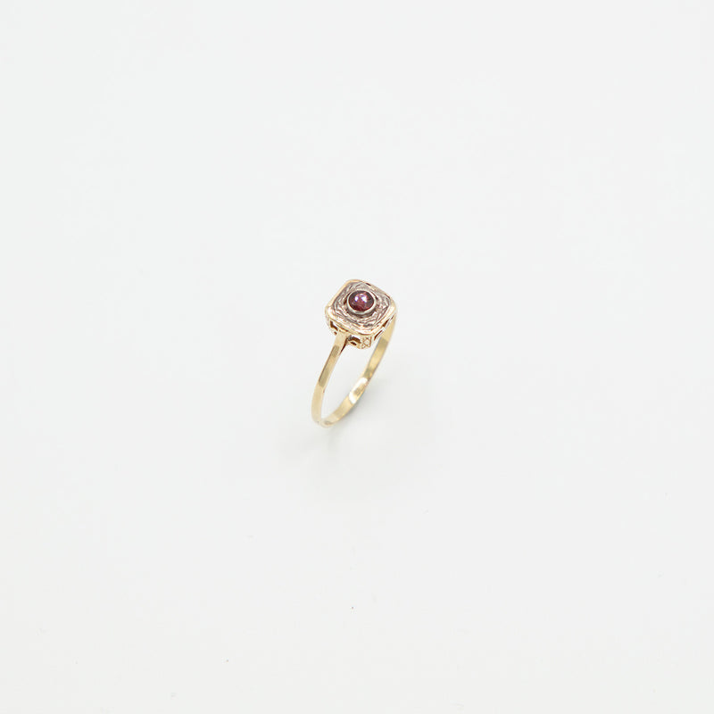 Vintage Granat Gold Ring - Gelbgold
