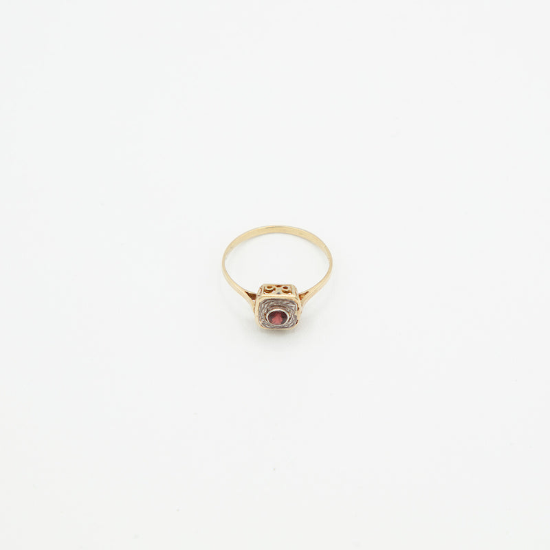 Vintage Granat Gold Ring - Gelbgold