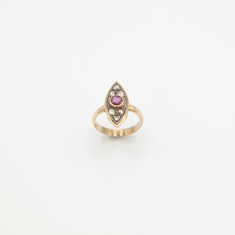 Vintage Diamant Ring - Gelbgold