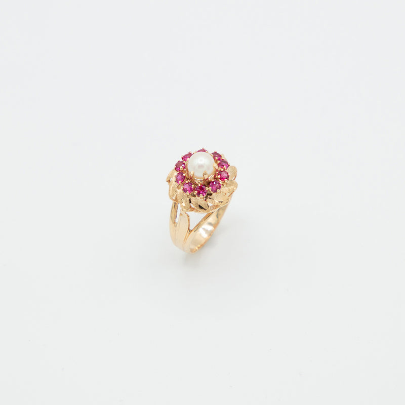 Vintage Perlen Ring - Gelbgold