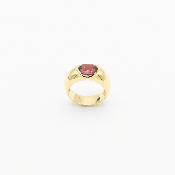 Vintage Granat Ring - Gelbgold