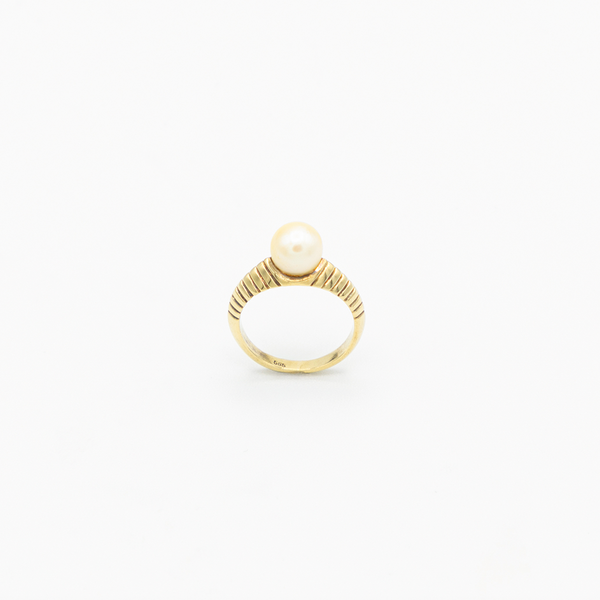 Vintage One Pearl Ring - Gelbgold