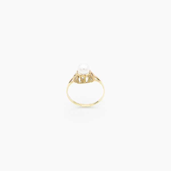 Vintage Pearl Gold Ring - Gelbgold