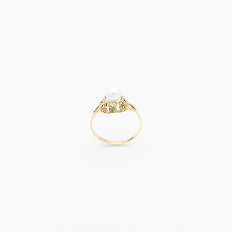 Vintage Pearl Gold Ring - Gelbgold