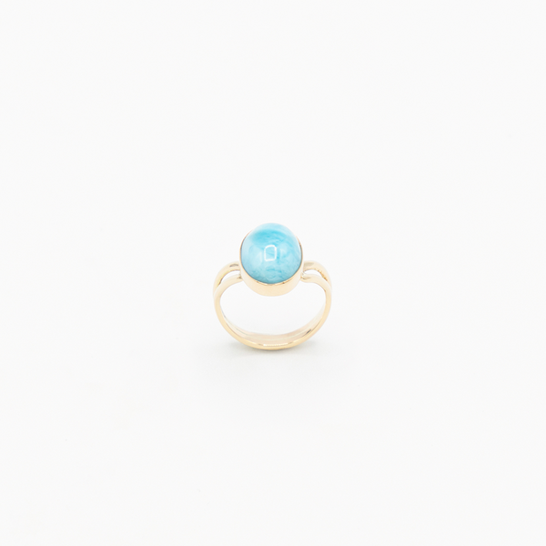 Vintage Larimar Ring - Gelbgold