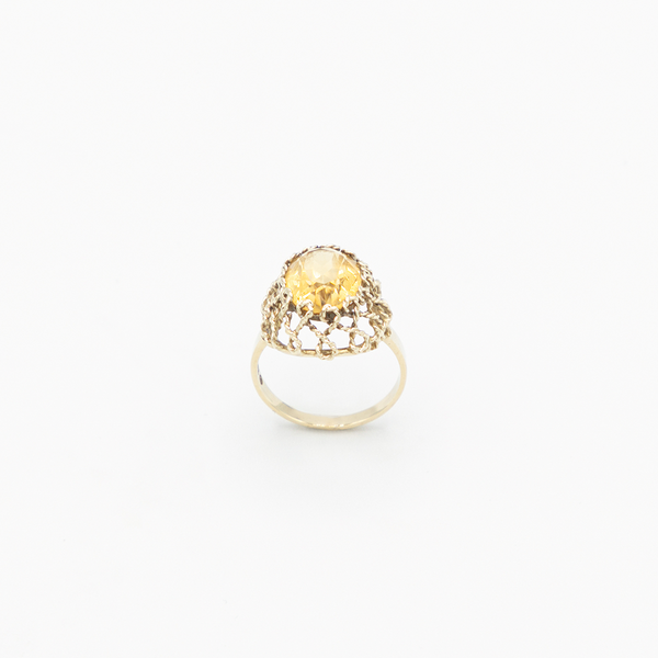 Vintage Citrin Ring - Gelbgold