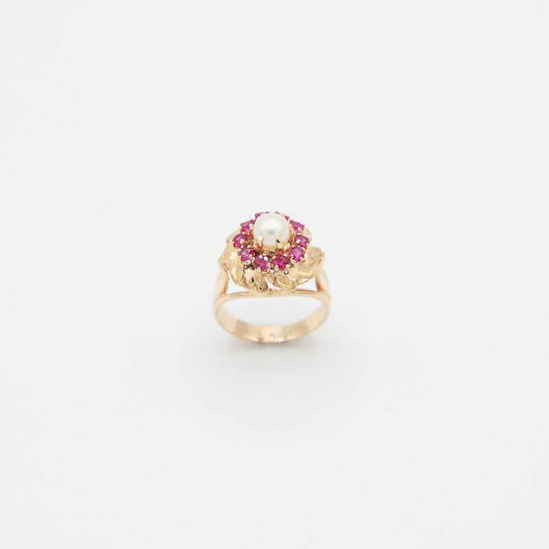 Vintage Perlen Ring - Gelbgold