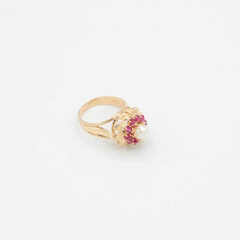 Vintage Perlen Ring - Gelbgold