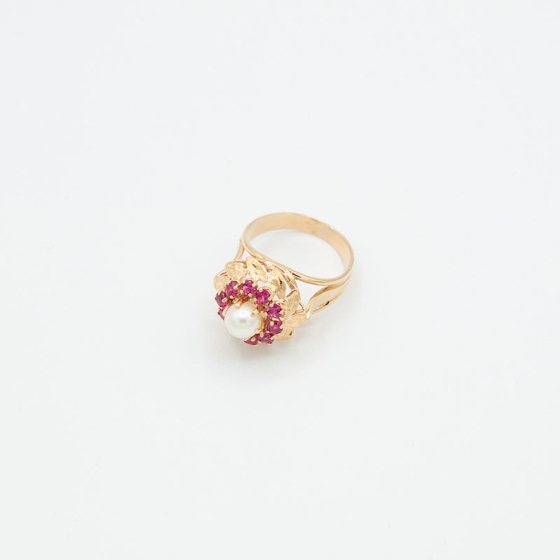Vintage Perlen Ring - Gelbgold