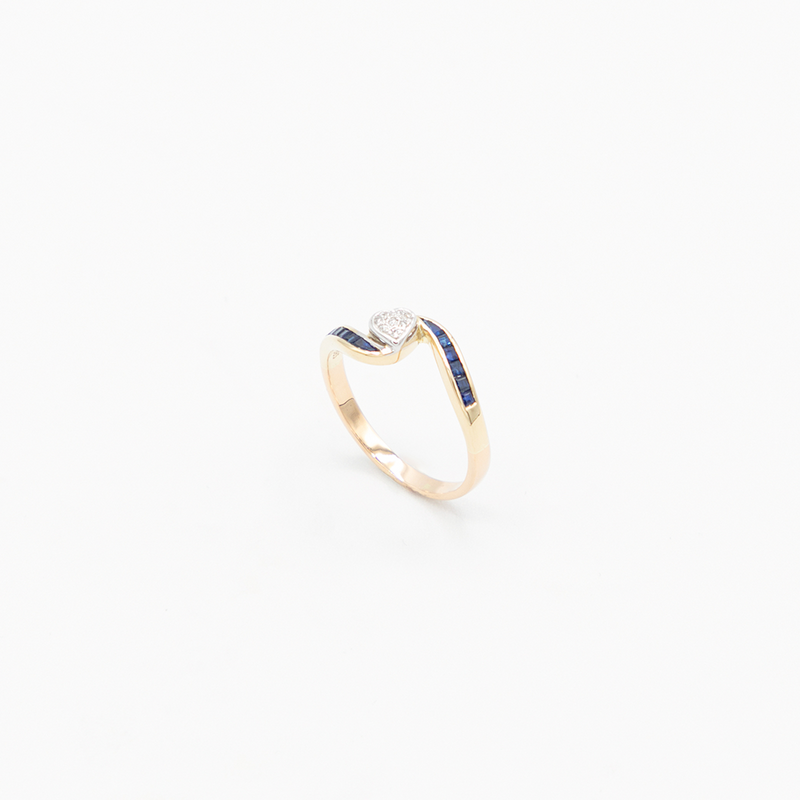 Vintage Heartshaped Diamond Ring - Gelbgold