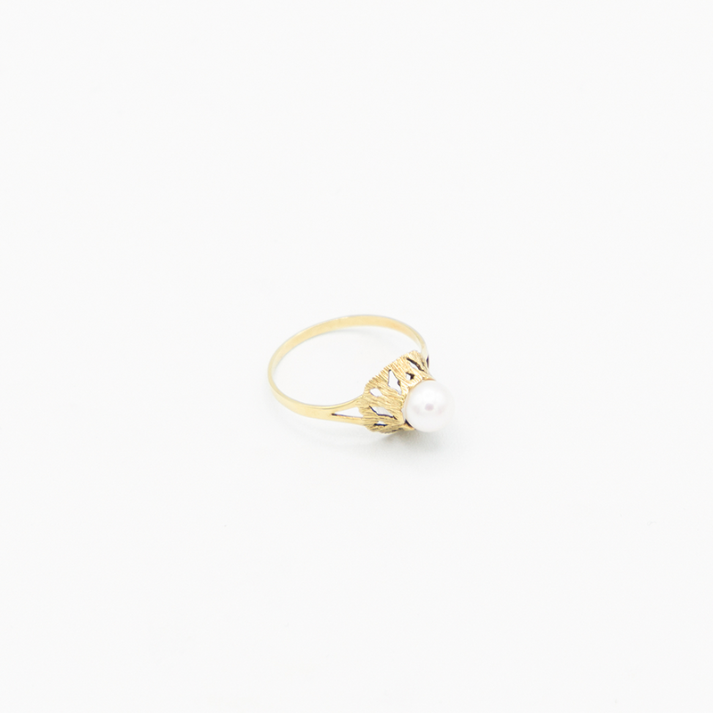 Vintage Pearl Gold Ring - Gelbgold