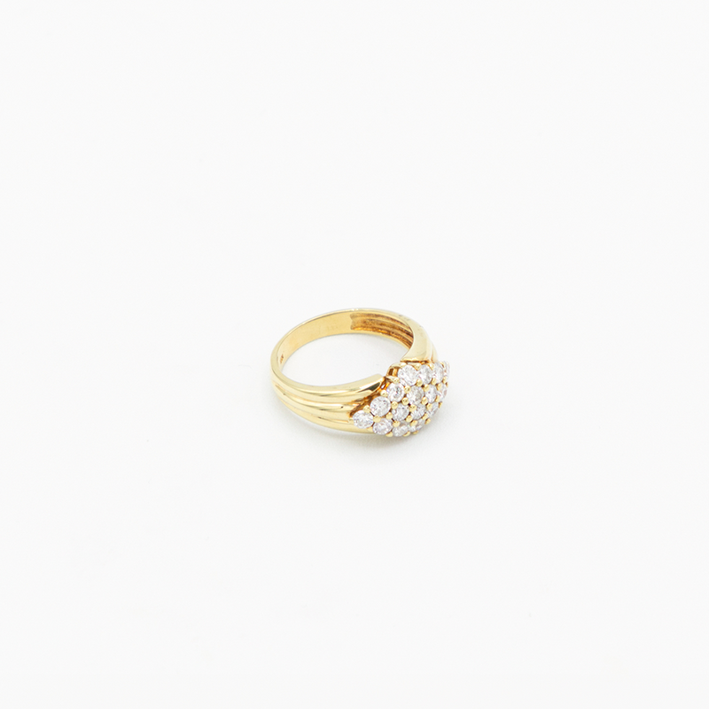 Vintage Diamond Trapezoid Ring - Gelbgold