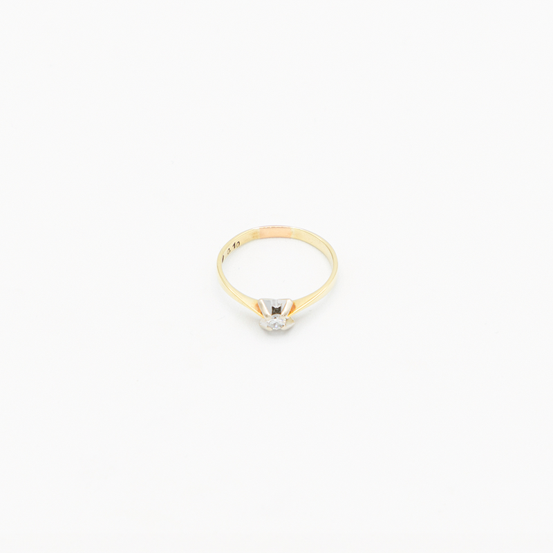 Vintage One Diamond Ring - Bicolor