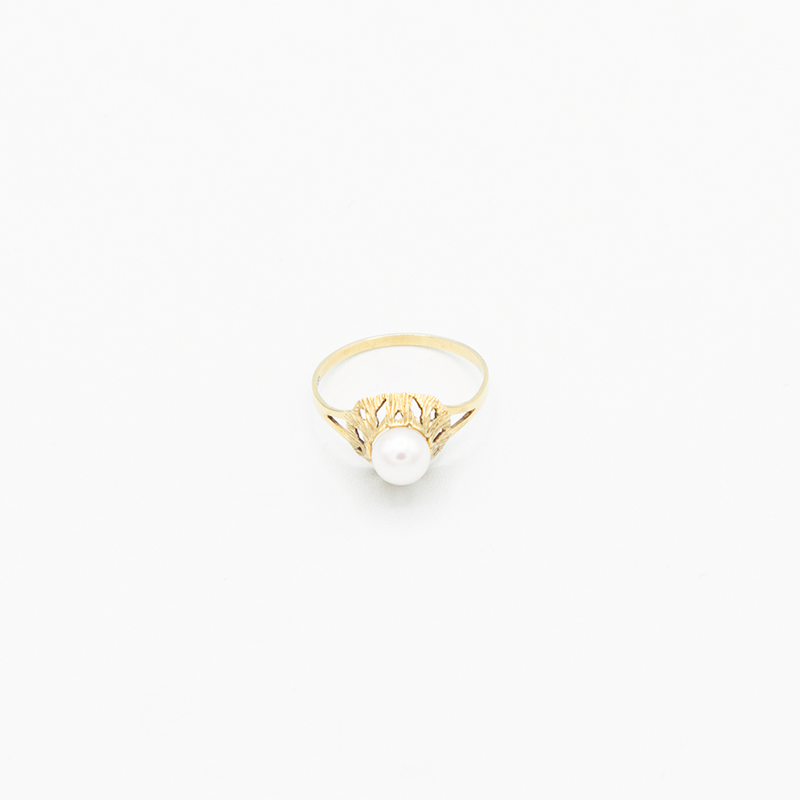 Vintage Pearl Gold Ring - Gelbgold