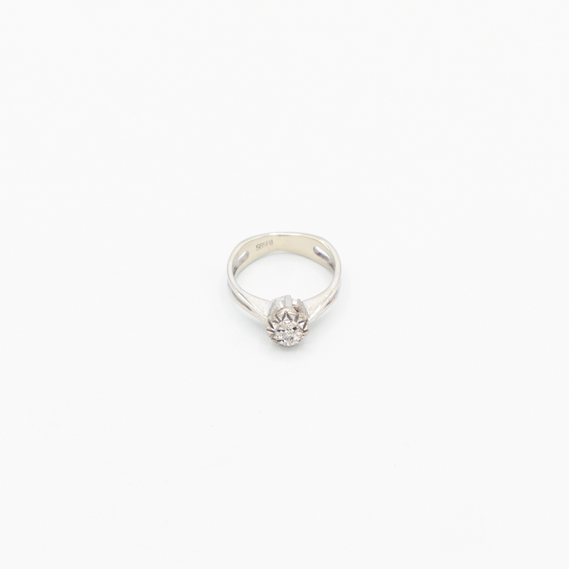 Vintage Gold Flower Diamond Ring - Weißgold