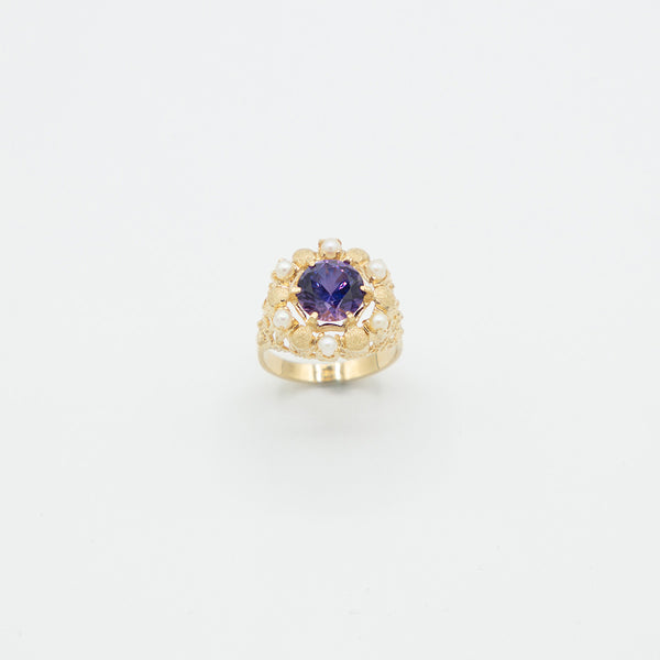 Vintage Amethyst Ring - Gelbgold