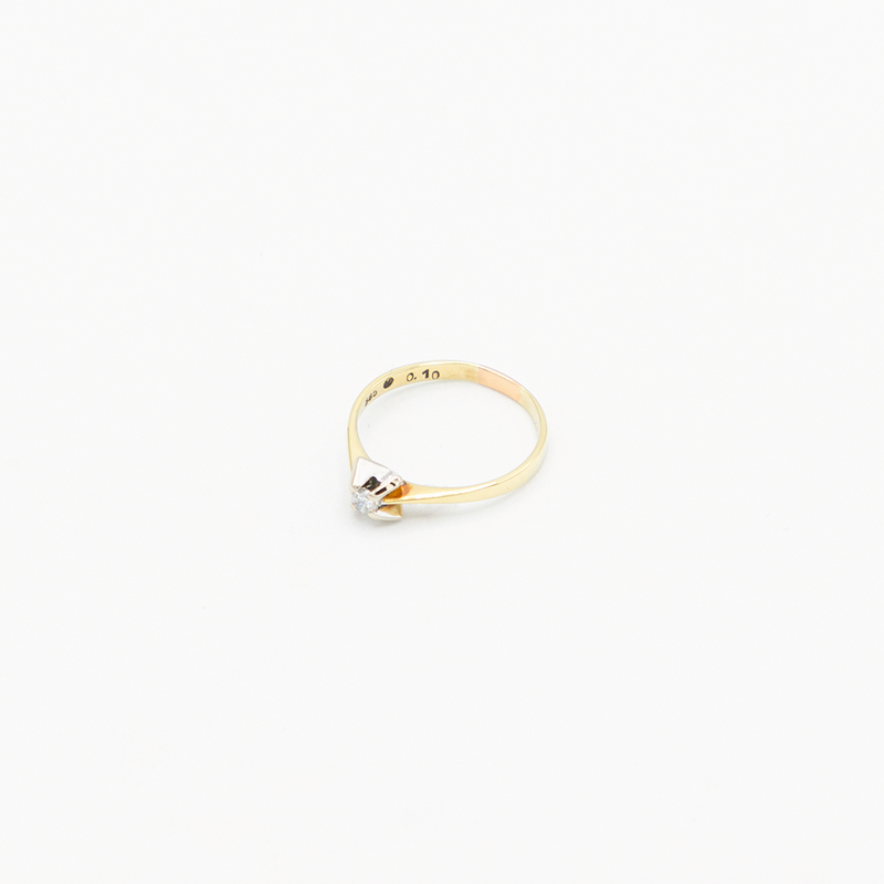 Vintage One Diamond Ring - Bicolor