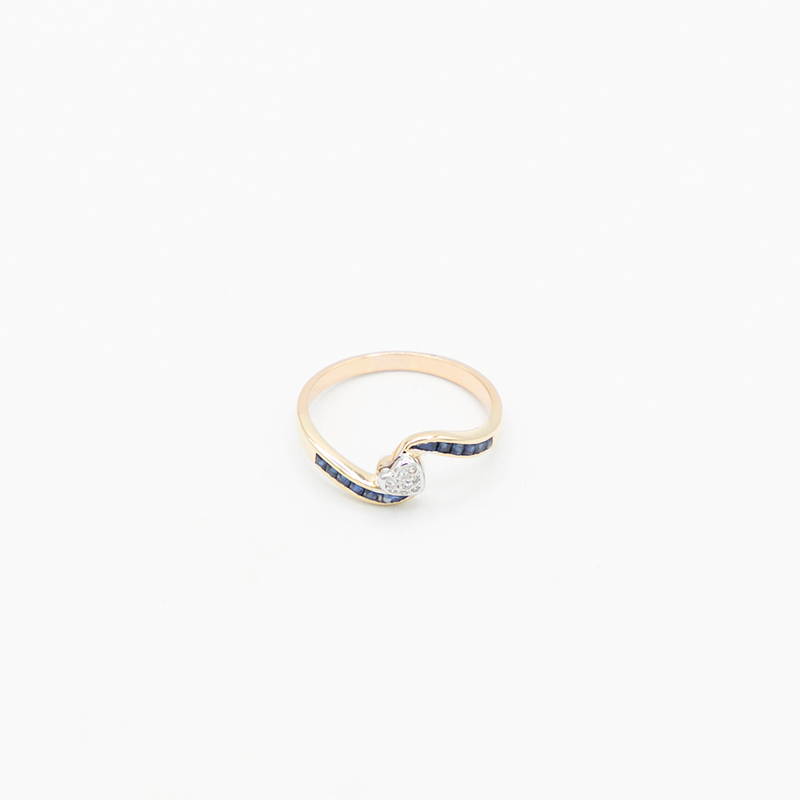 Vintage Heartshaped Diamond Ring - Gelbgold