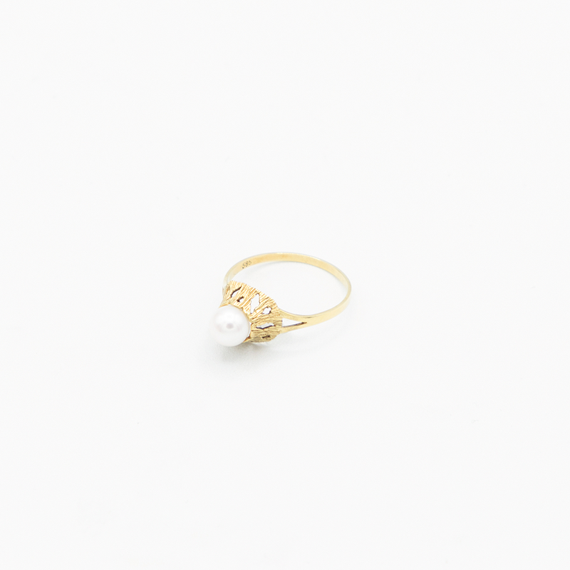 Vintage Pearl Gold Ring - Gelbgold