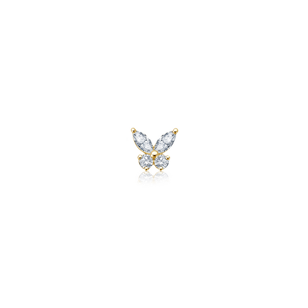 Diamond Butterfly Piercing - Gelbgold