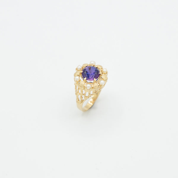 Vintage Amethyst Ring - Gelbgold