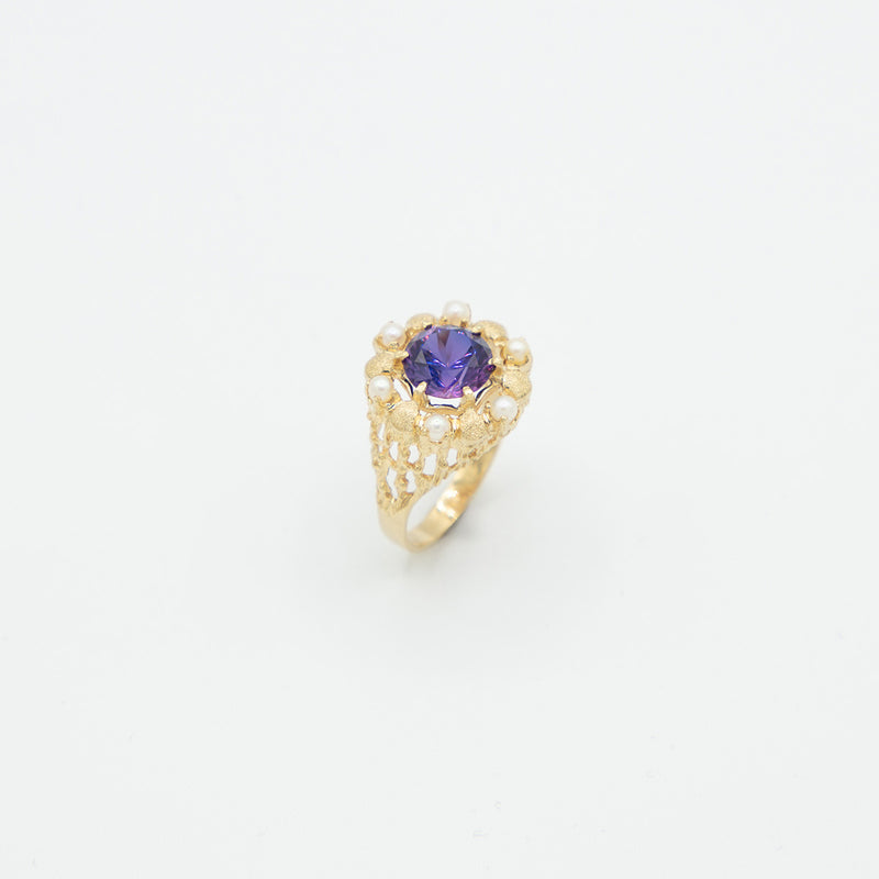 Vintage Amethyst Ring - Gelbgold