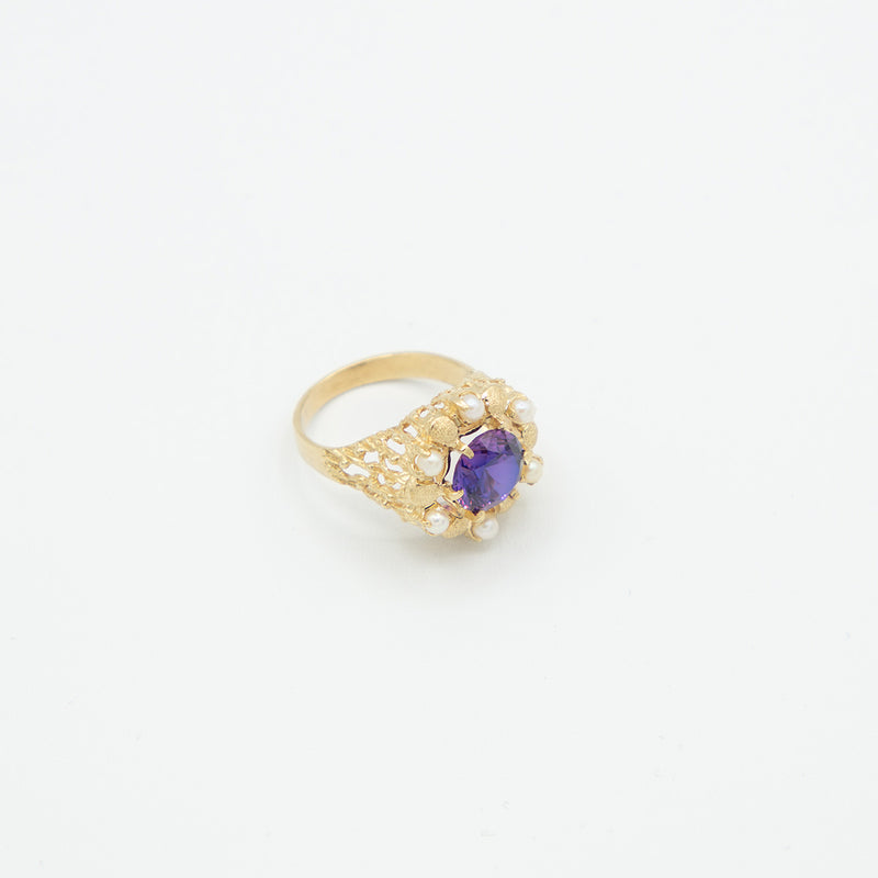 Vintage Amethyst Ring - Gelbgold