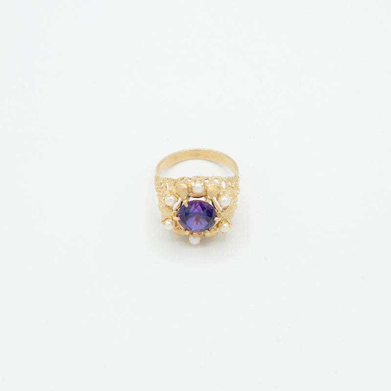 Vintage Amethyst Ring - Gelbgold