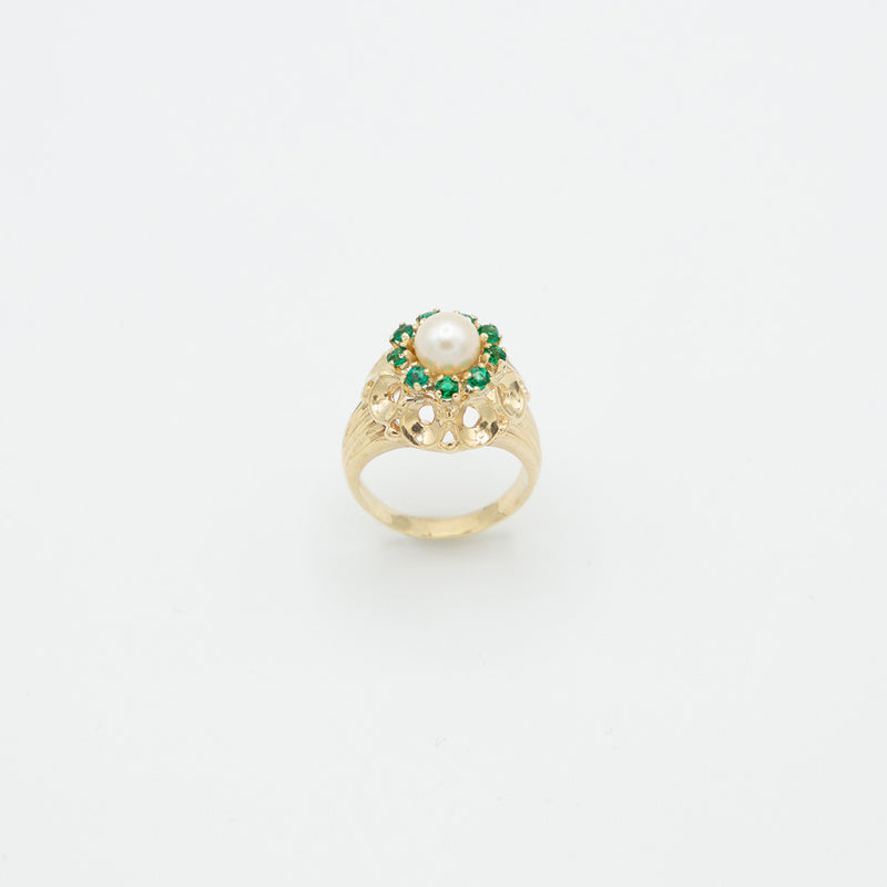 Vintage Perlen Ring - Gelbgold