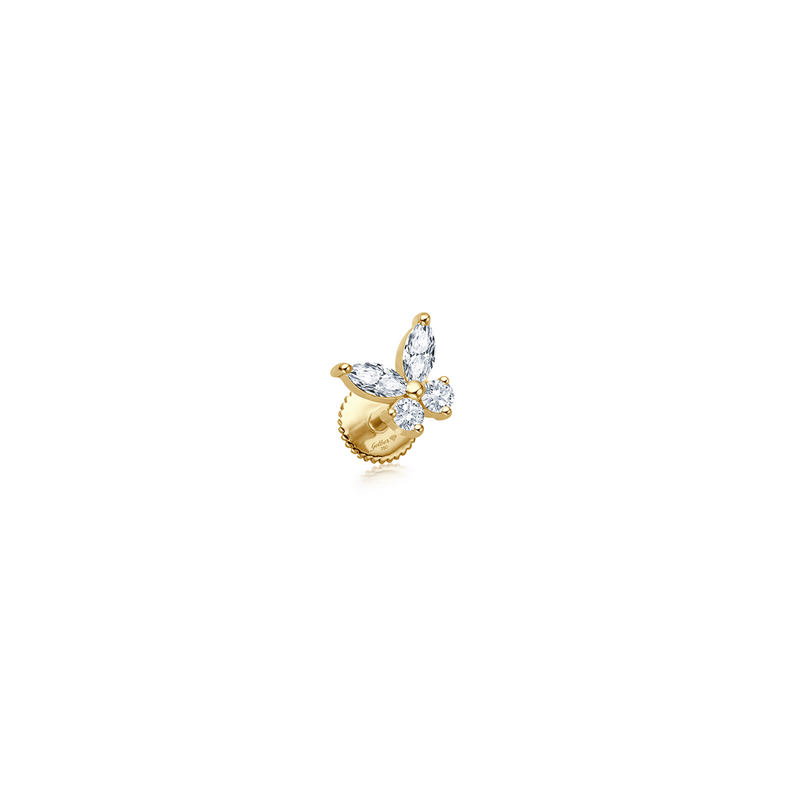 Diamond Butterfly Piercing - Gelbgold