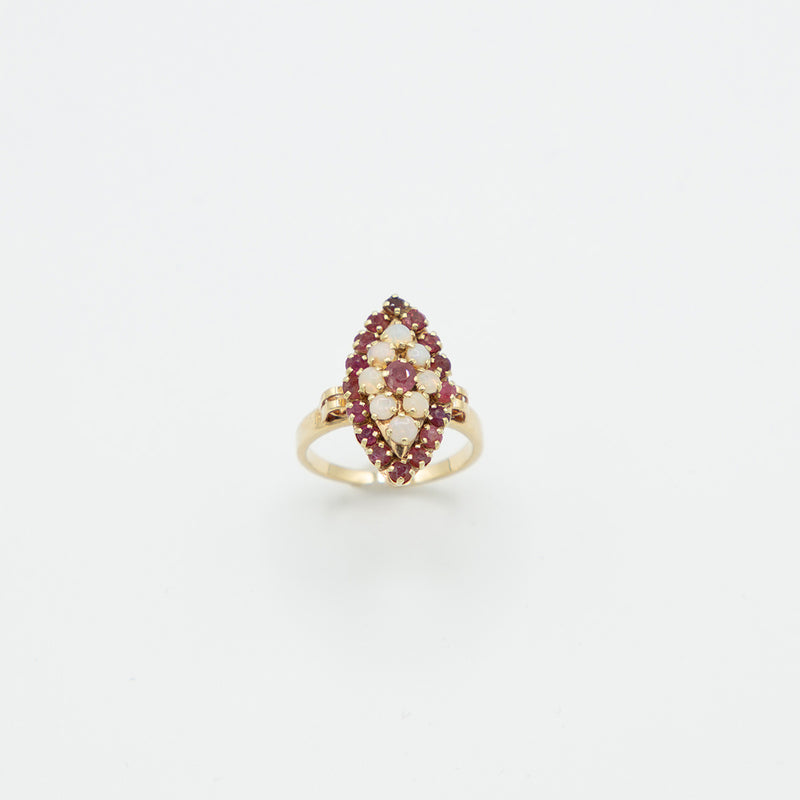 Vintage Rubin Opal Ring - Gelbgold