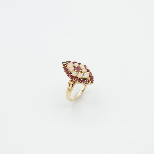 Vintage Rubin Opal Ring - Gelbgold