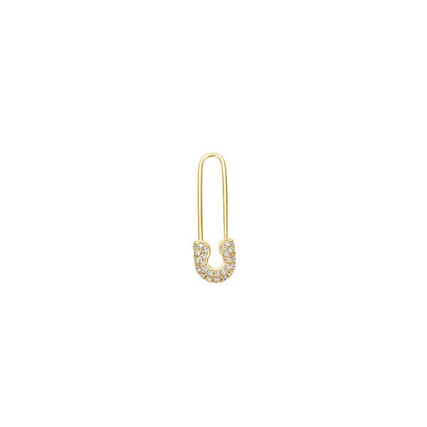 Diamond Safety Pin Ohrring - Gelbgold