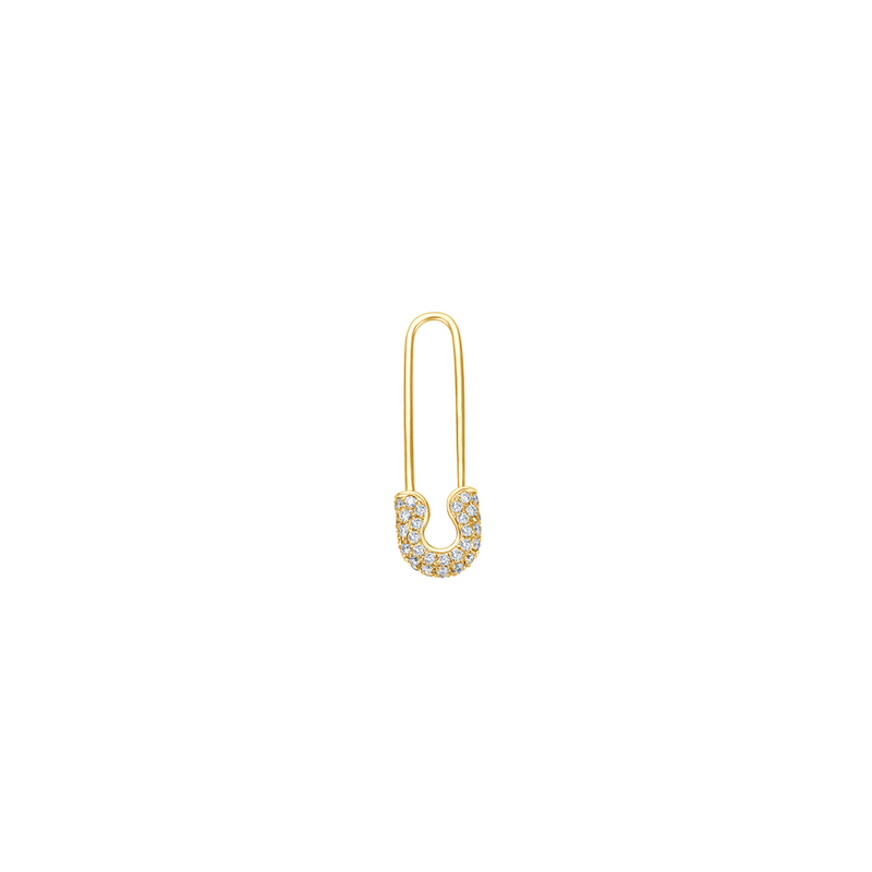 Diamond Safety Pin Ohrring - Gelbgold