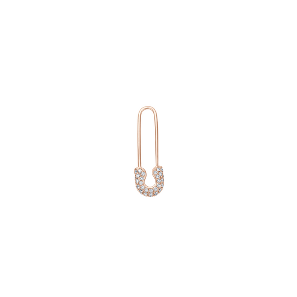 Diamond Safety Pin Ohrring - Roségold