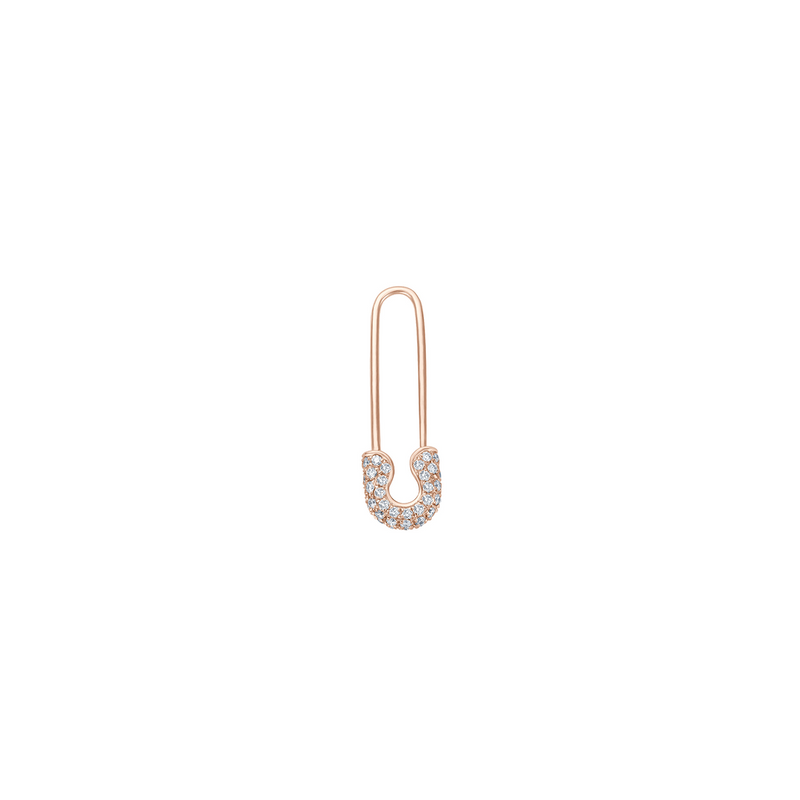 Diamond Safety Pin Ohrring - Roségold