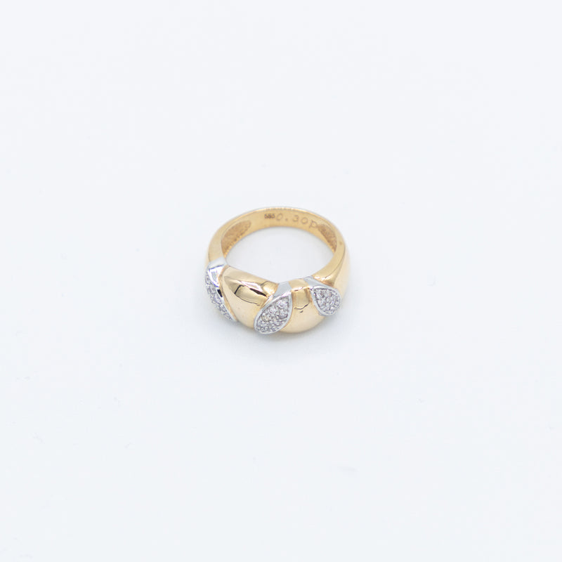 juwelier-jeweler-gelber-vintage-kollektion-collection-vintage-schmuck-ringe-leaf-ring-gelbgold-weissgold-produktfoto
