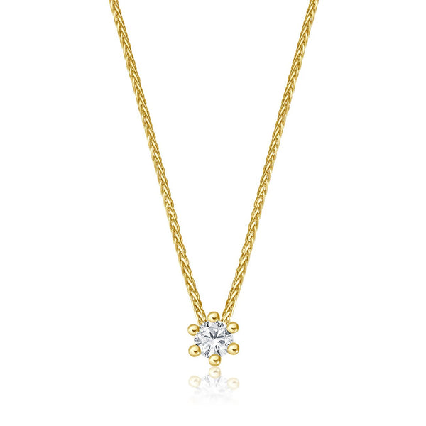 Solitaire Necklace - Gelbgold mit 0,15 ct Brillant Lupenrein