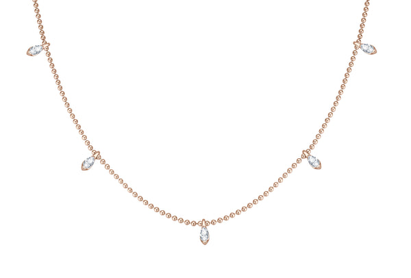 Diamond Multi-Drop Halskette - Roségold