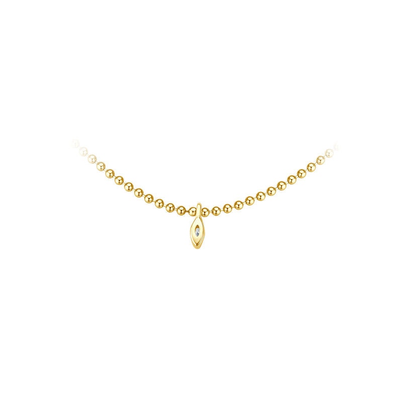 Diamond Multi-Drop Halskette - Gelbgold