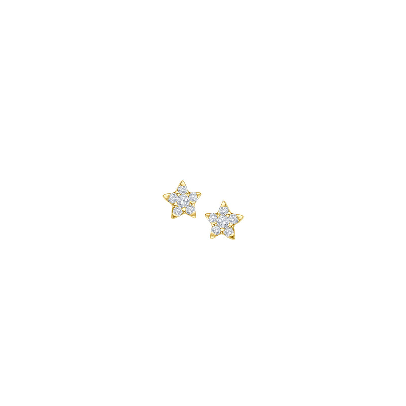 Diamond Mini Star Ohrstecker - Gelbgold